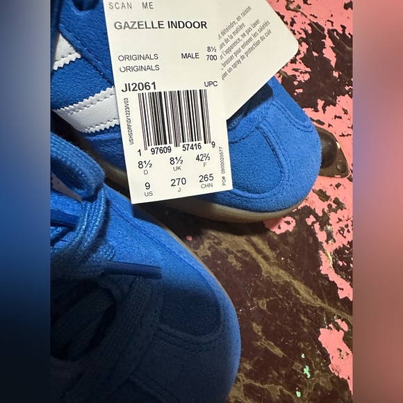 ADIDAS Gazelle Royal Blue/White Indoor Sz 9 or Women’s 11 - NIB - Picture 5 of 8